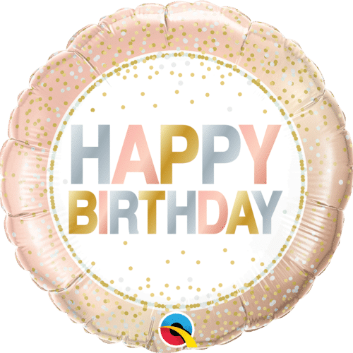 Folienballon Happy Birthday Pastel Confetti